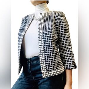 Laundry by Shelli Siegel Navy and White Patterned Jacket